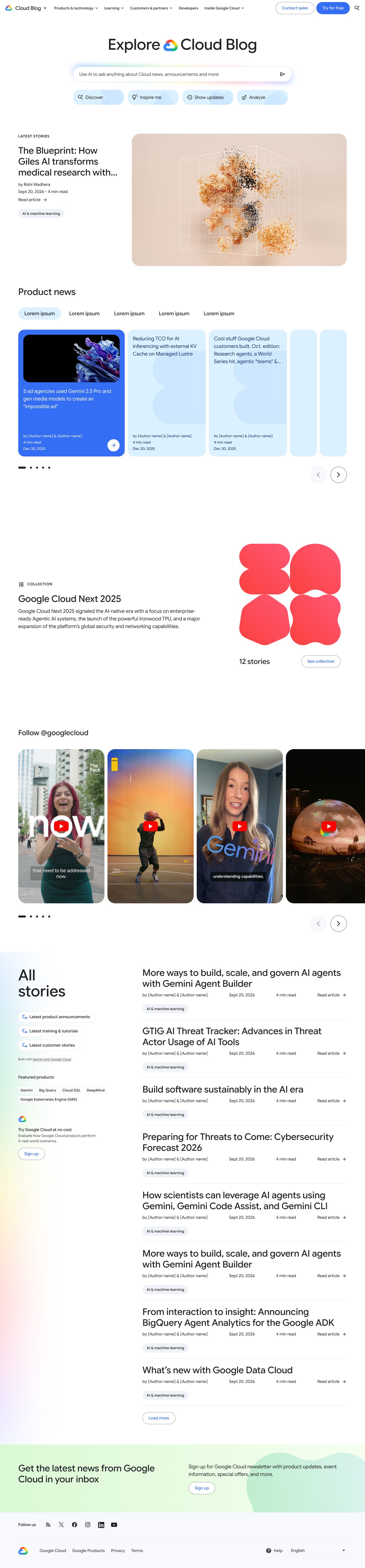 Cloud + Workspace Blog — Redesign
